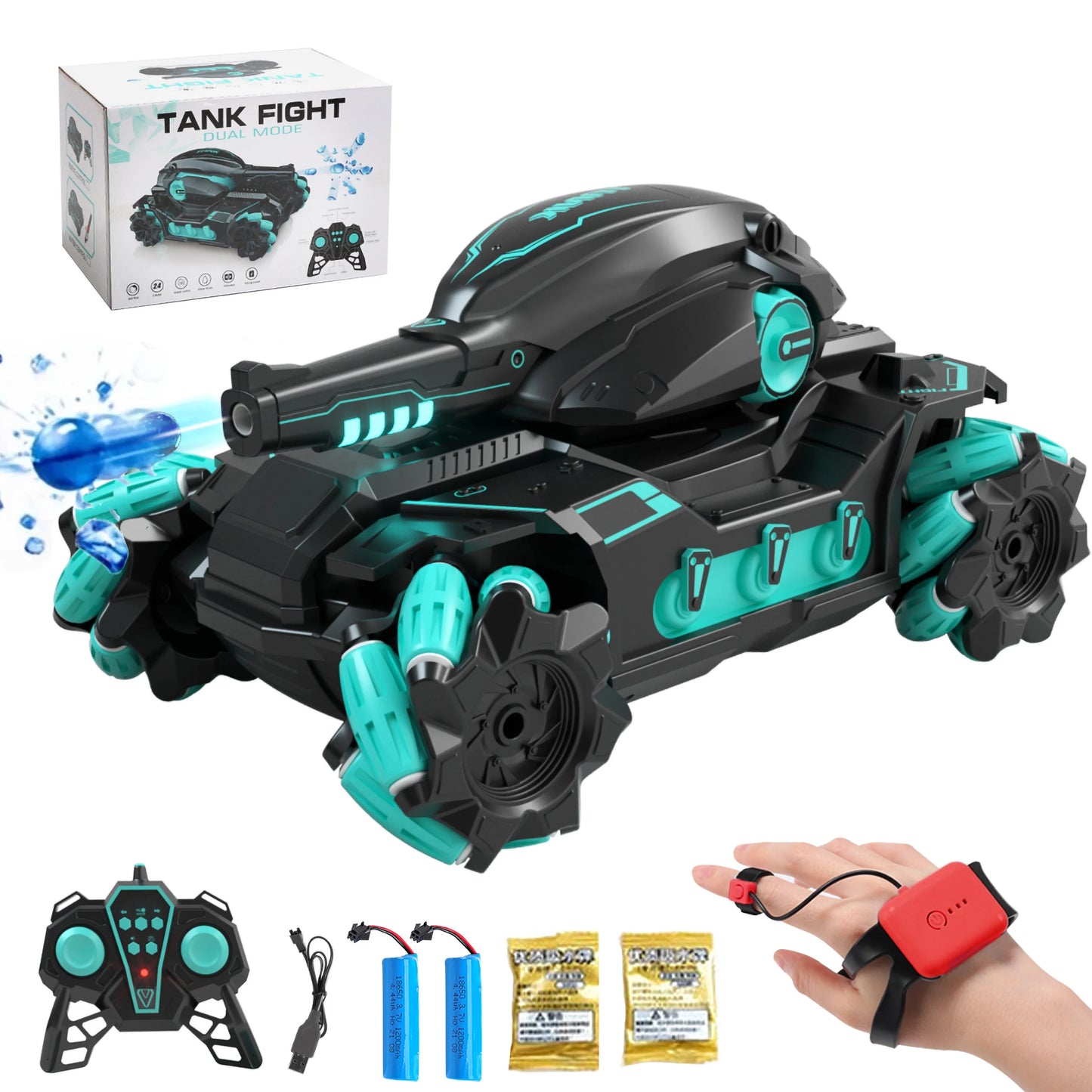 2.4G RC Battle Tank Water Bomb Stunt Car Drift Off-Road Dual Mode