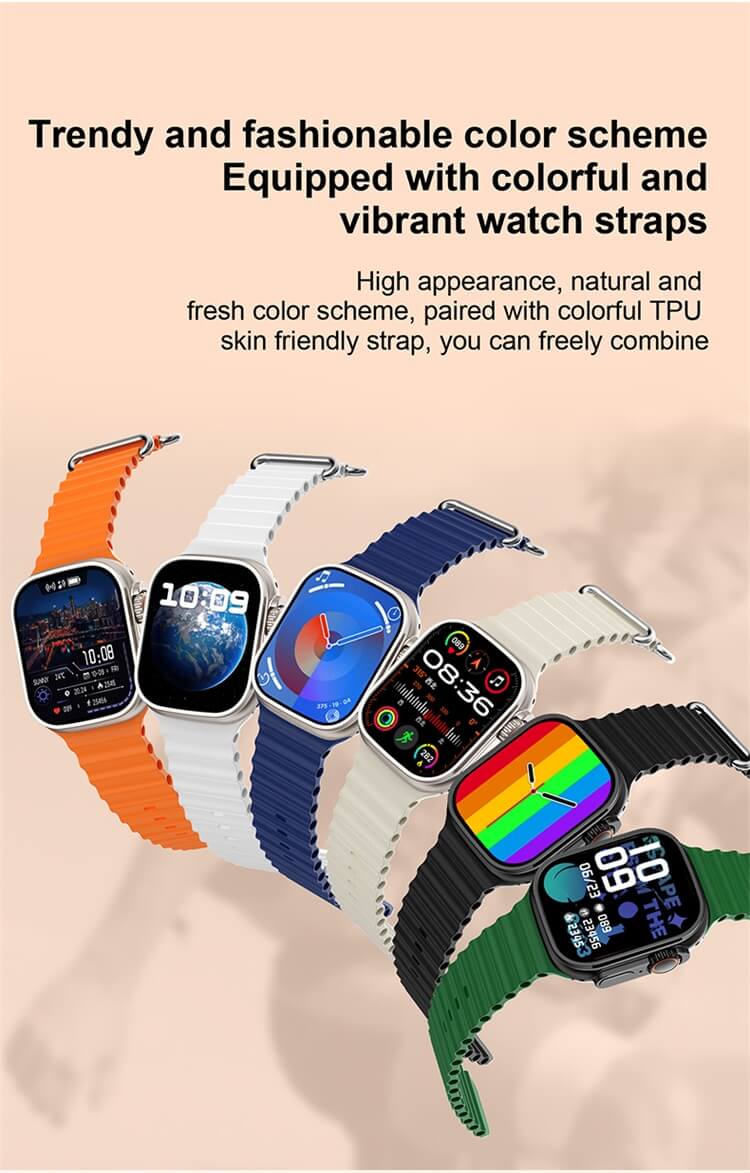 MVP-120 7 in 1 Ultra Package 4 Straps,49mm Sport Fitness Watch with Protective Case ,Earphone,Wireless charger