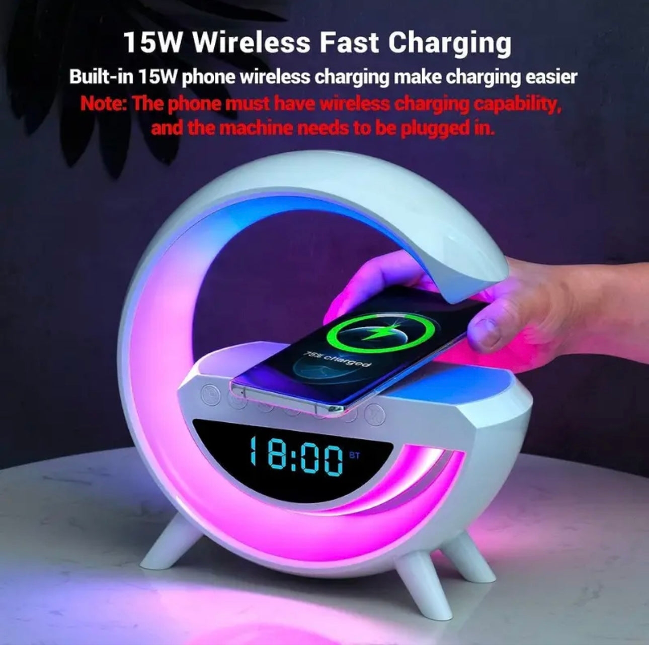 BT-3401 LED Wireless Phone Charger Bluetooth Speaker