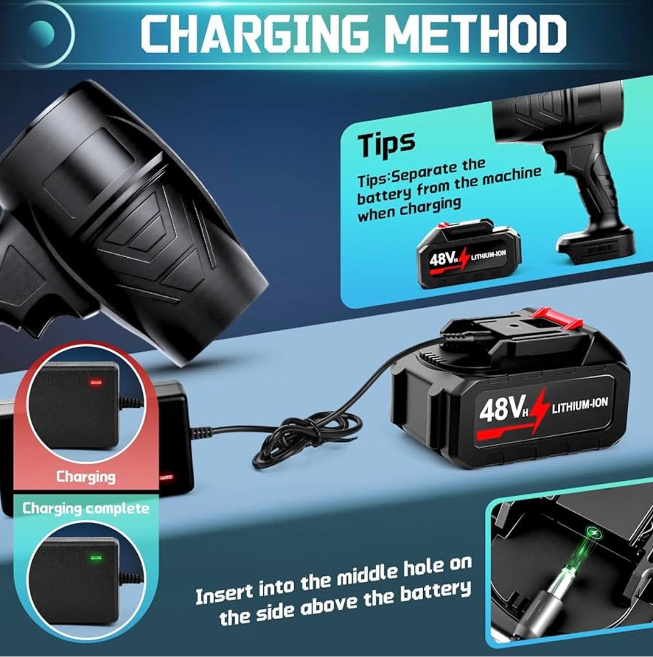 Stepless Speed Blower, Electric Air Duster, Portable and Compact, Powerful Motor,Material, for Blowing, Drying, Dust Blowing, Snow Blowing, Yard Cleaning