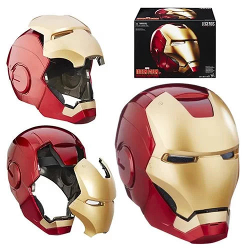 Iron Man Helmet, Manual Piece Open Close Control, Unisex Cosplay Eyes with Light Model Props Toys for Children Gift Toy,Teenager