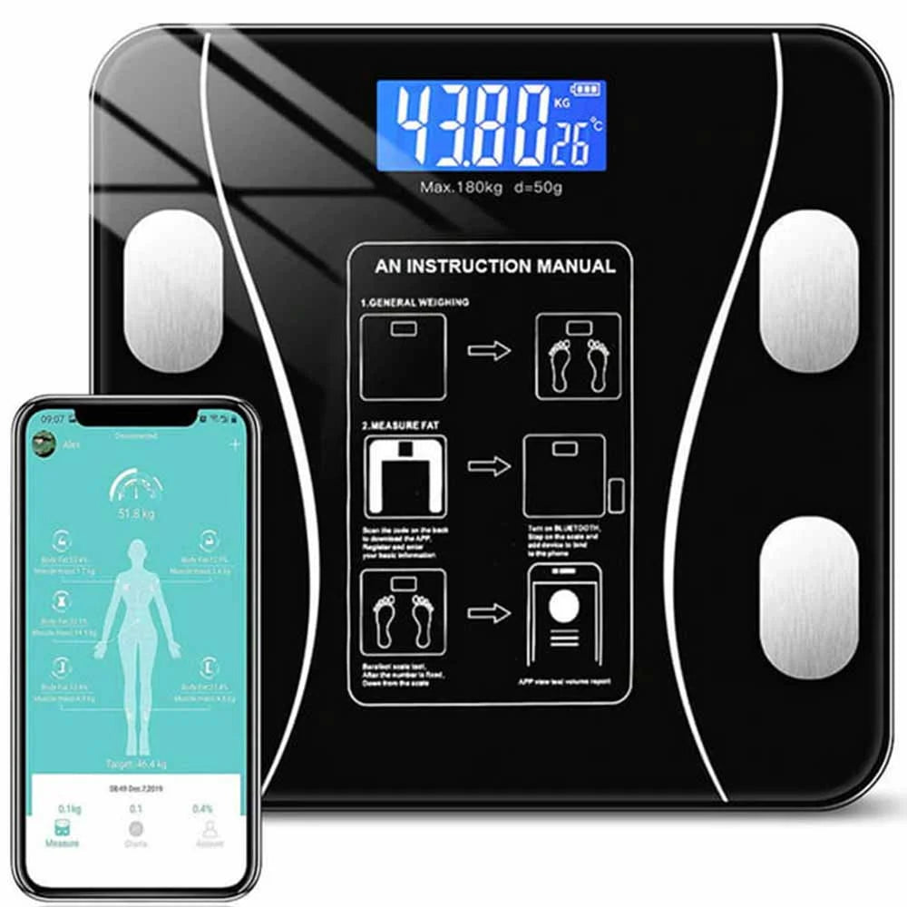 Digital Scale - Bluetooth Smart Scale Bathroom Weight Scale, Body Fat Monitor, 10 Key Composition, iOS Android APP,