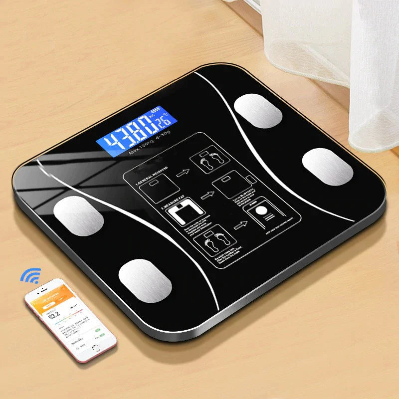 Digital Scale - Bluetooth Smart Scale Bathroom Weight Scale, Body Fat Monitor, 10 Key Composition, iOS Android APP,