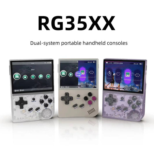 Anbernic RG35XX Handheld Game Console - Retro Gaming Console with 3.5-Inch IPS Screen, 64GB TF Card, 5474 Classic Games, 2100mAh Battery, Supports Linux and Garlic Dual System, HDMI and TV Output