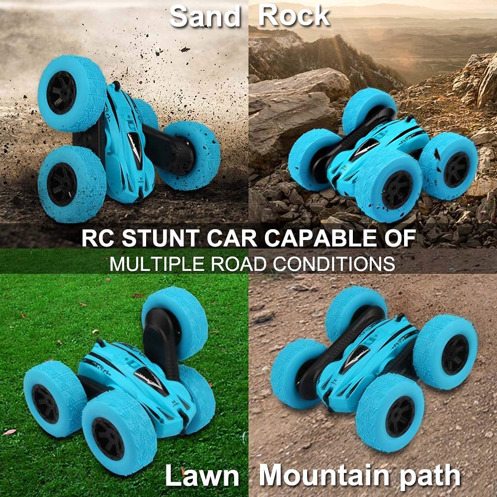 Remote Control Cars for Kids - 4WD RC Stunt Car Toys with Double-Sided Driving, 360° Flips, and Off-Road Capability