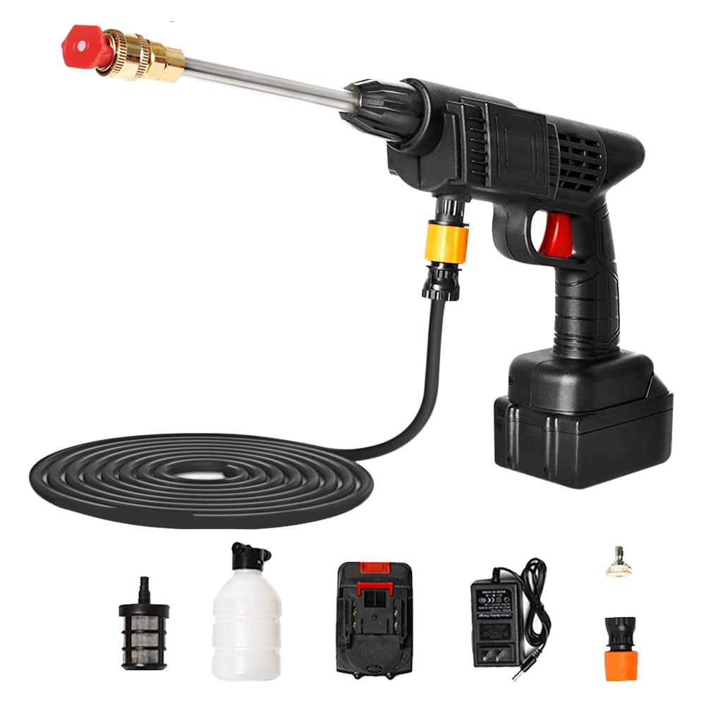 Cordless Pressure Washer Gun, 300W Wireless High-Pressure Car Washing Gun with 30Bar Pressure, 20000mAh Battery, 40-Minute Runtime, and Foam Sprayer (24V)