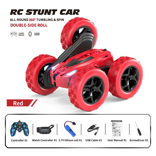 Remote Control Cars for Kids - 4WD RC Stunt Car Toys with Double-Sided Driving, 360° Flips, and Off-Road Capability