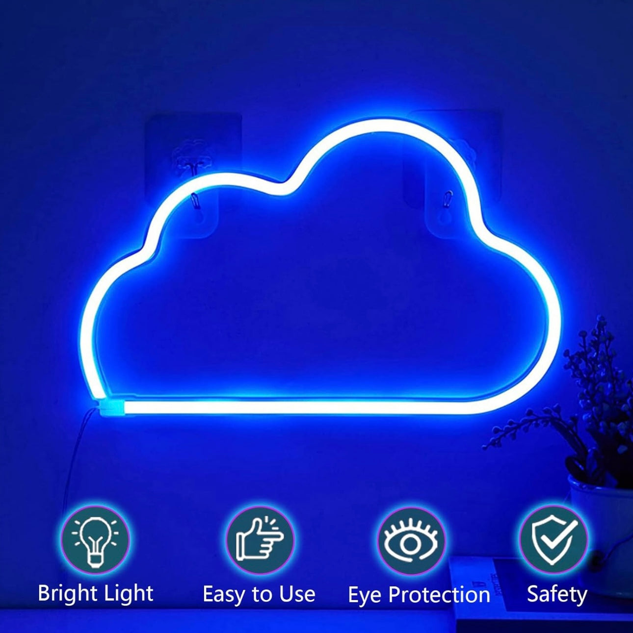 Cloud Neon Signs, LED Cloud Neon Light for Wall Decor, Battery or USB Powered Cloud Sign Shaped Decoration Wall Lights for Bedroom Aesthetic Teen Girl Kid Room Christmas Birthday Wedding Party