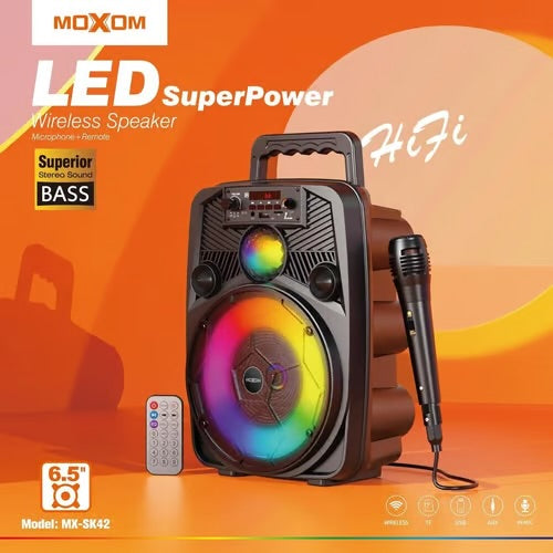 Moxom LED Wireless With Range Of 10 M Speaker MX-SK42