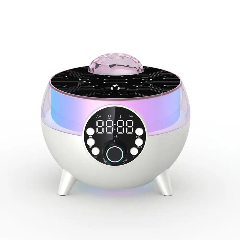 SING-E ZQS2226 Mini LED Projection Lamp New Starry Sky Dream Star Moon Lamp with Bluetooth Speaker+Clock