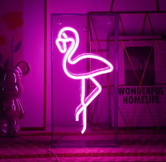 Flamingo Neon Sign for Wall Décor with Dimmable Switch LED Neon Signs Bedroom Home Room Beer Bar Neon Light Sign Hotel Party Club Office Art Lights