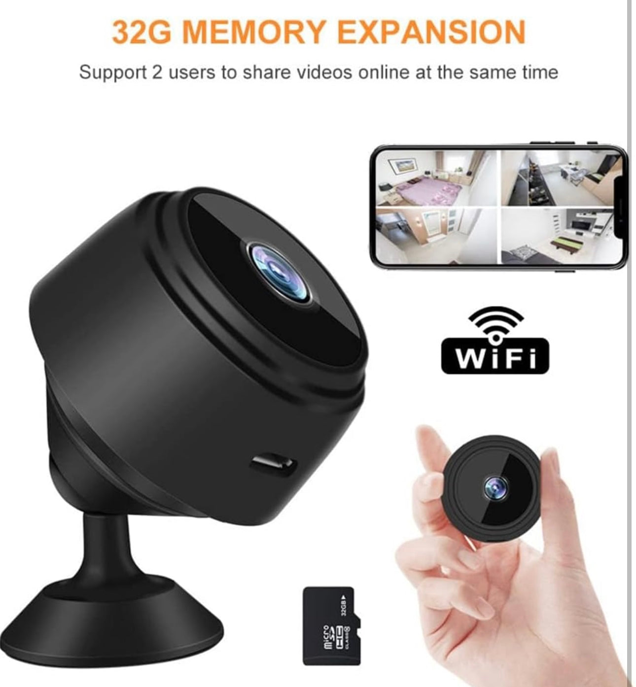 A9 Mini WiFi Camera 1080P HD IP Home Security Camera, Magnetic Wireless Mini Camcorder with Micro Video Surveillance and IR Night Vision