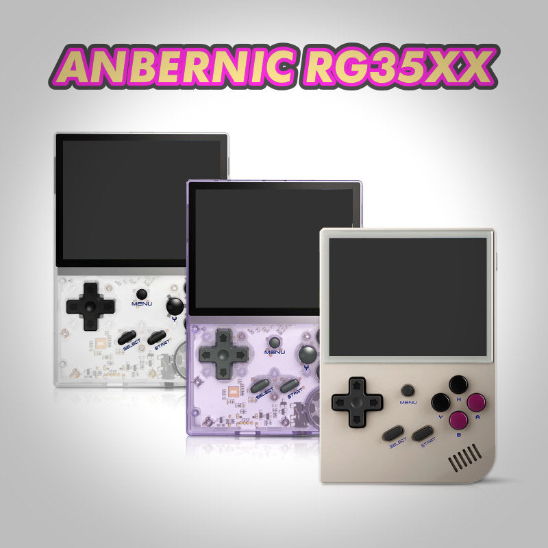 Anbernic RG35XX Handheld Game Console - Retro Gaming Console with 3.5-Inch IPS Screen, 64GB TF Card, 5474 Classic Games, 2100mAh Battery, Supports Linux and Garlic Dual System, HDMI and TV Output