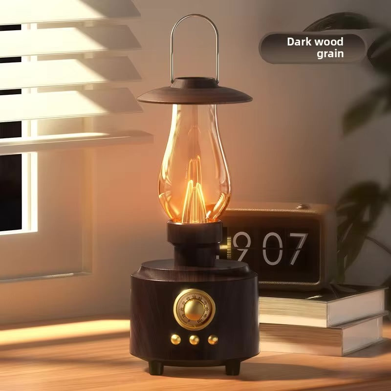 Retro lamp Bluetooth speaker portable outdoor camping light candle flame atmosphere night light FM radio sound system