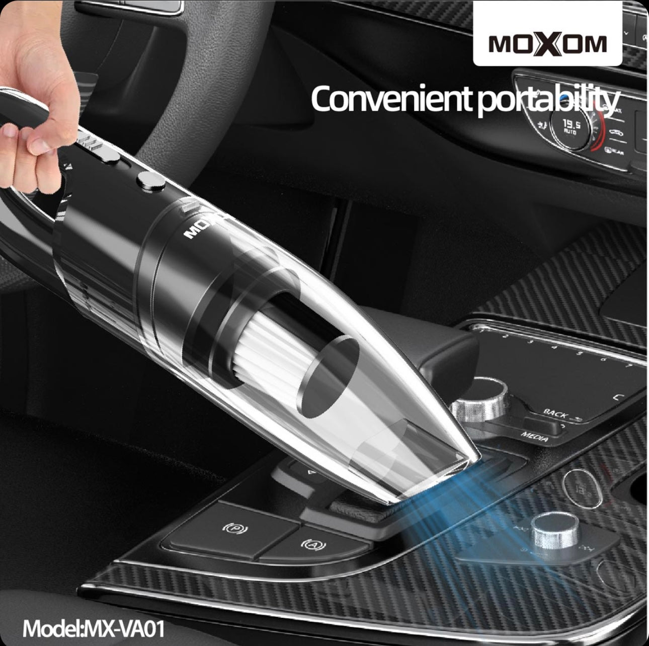 Moxom MXVA01 Cordless Handheld Vacuum, 120V Powerful Rechargeable Cleaner for Home and Car, Lightweight and Portable