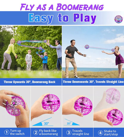 Flying Ball Boomerang Drone Flyorb Magic With LED Lights Gift Hover Ball Fly Nova Orb Flying Spinner Fidget Children Family Toys