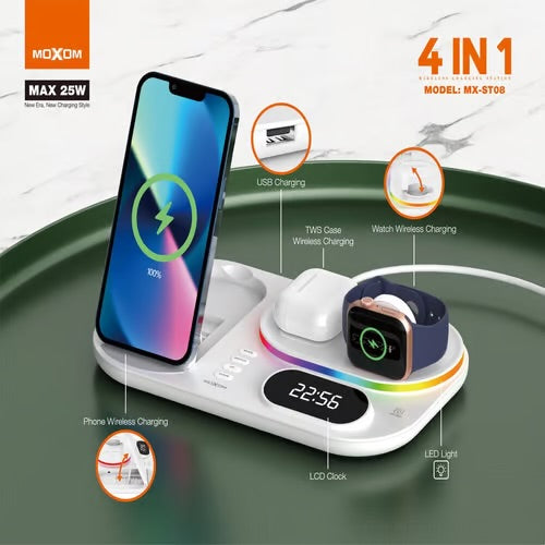 Moxom MX-ST08 4 in 1 Wireless Charging Station