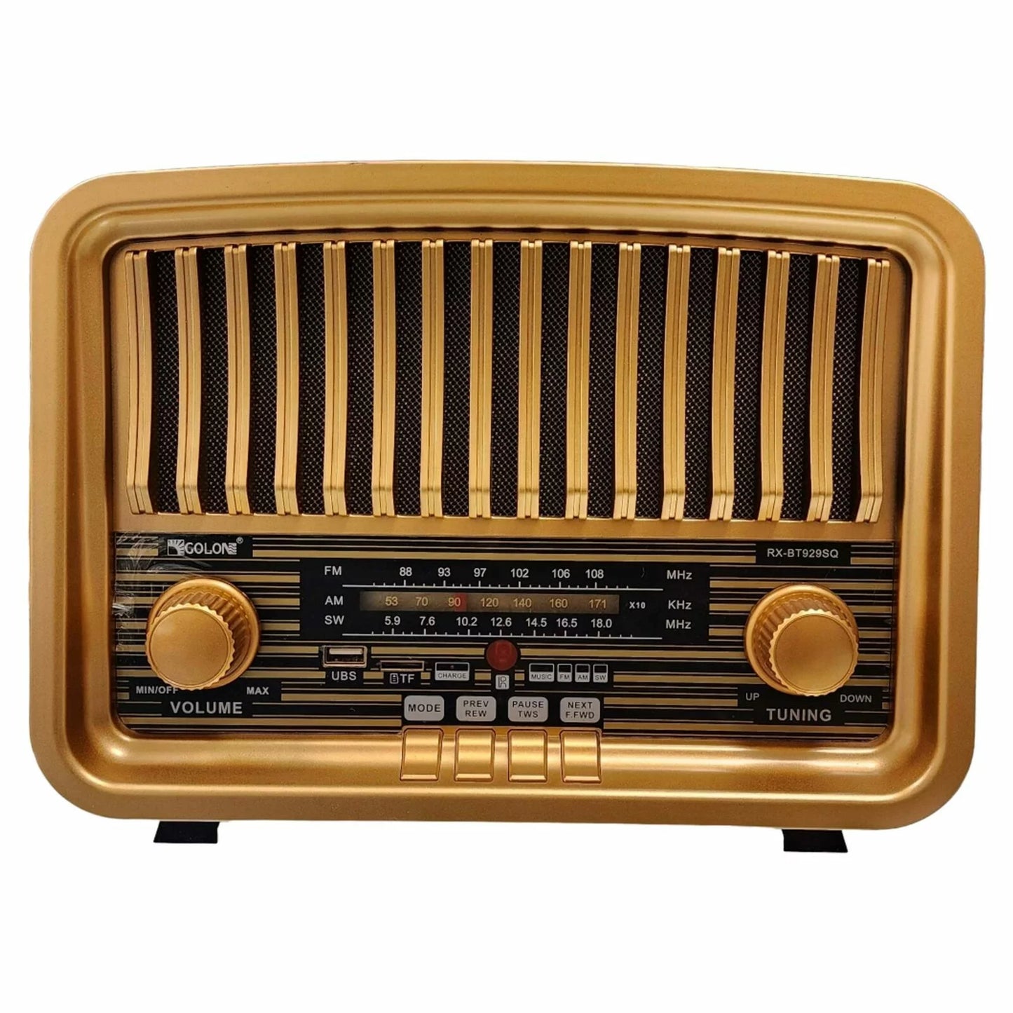 RX-BT929SQ Rx Retro Throwback Vintage Transistor Built-In Speaker Big Box Portable Wooden Table Usb Sd Card Fm Am Radio