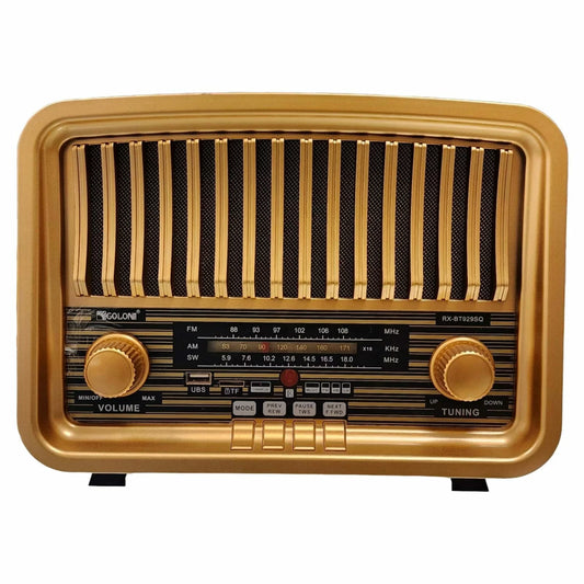 RX-BT929SQ Rx Retro Throwback Vintage Transistor Built-In Speaker Big Box Portable Wooden Table Usb Sd Card Fm Am Radio