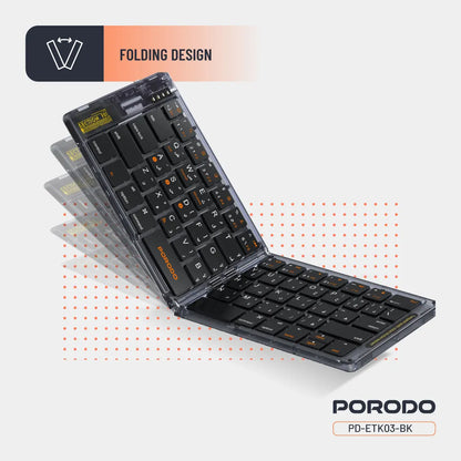Porodo Crystal Shell Wireless FoldableKeyboard