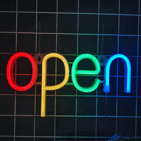 Open LED Neon Sign Handmade Door Hanging LED Flex Custom Neon Sign Store Bar Restaurant Coffee Business Open Sign