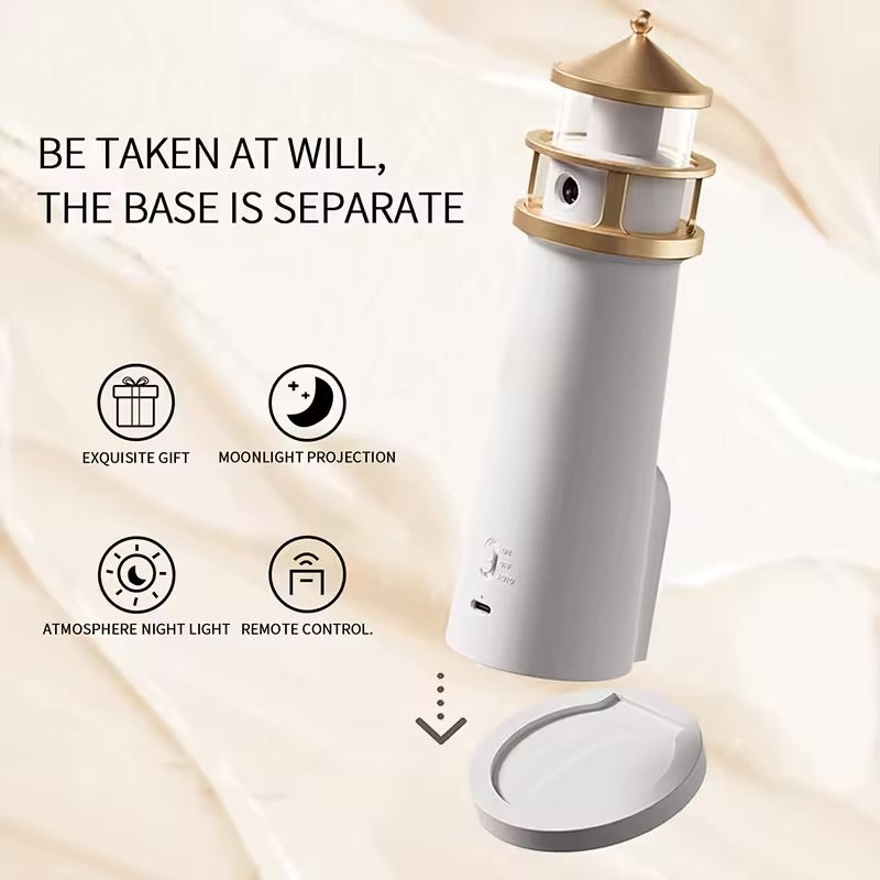 Lighthouse Ambient Lights Moon Projection Lamp Motion Sensor Night Light Dimmable Bluetooth Music Magnetic Creative Camping Lamp