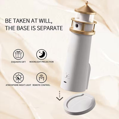 Lighthouse Ambient Lights Moon Projection Lamp Motion Sensor Night Light Dimmable Bluetooth Music Magnetic Creative Camping Lamp