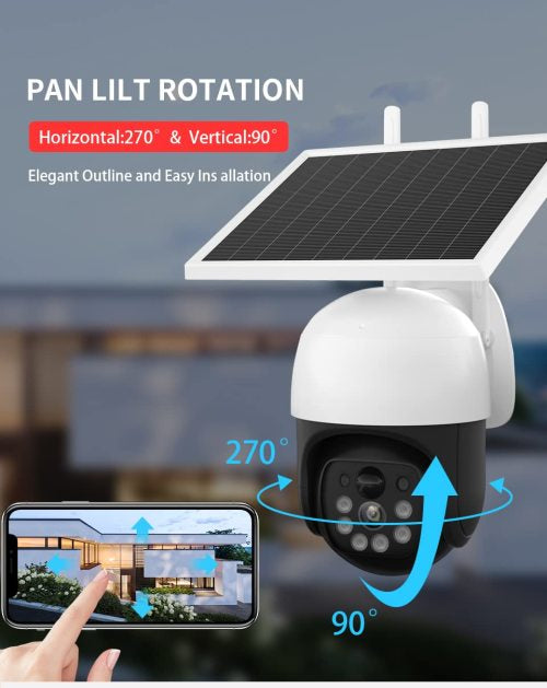 V380 IP66 solar powered outdoor security cameras outdoor auto tracking ptz camera 3MP WIFI Solar power ptz camera