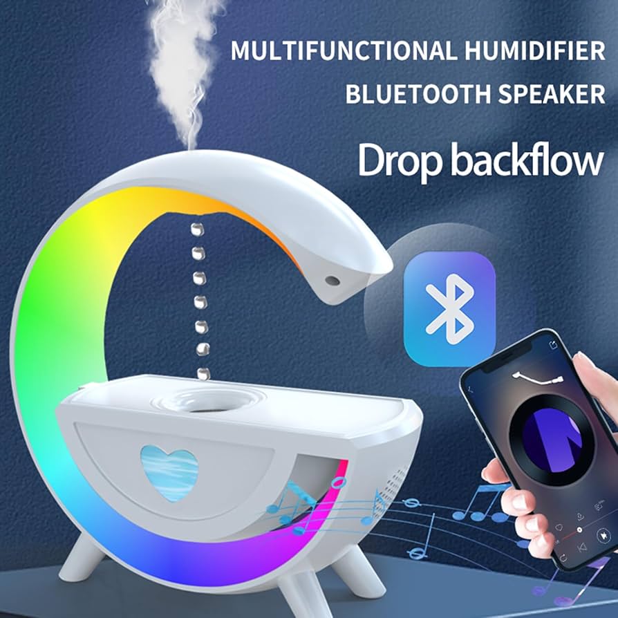 Anti-Gravity Humidifier,Humidifier for Bedroom, Humidifier with Bluetooth Speaker, 7Colors Night Light and Auto Shut-Off,