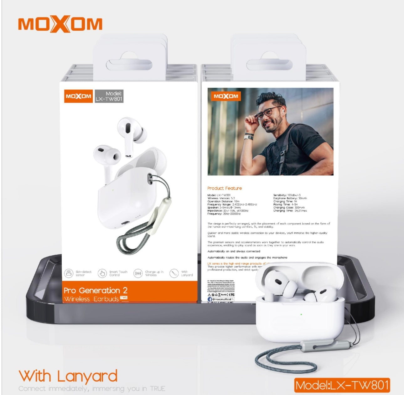 MOXOM LX-TW801 TWS Pro Generation 2 Wireless Earbuds