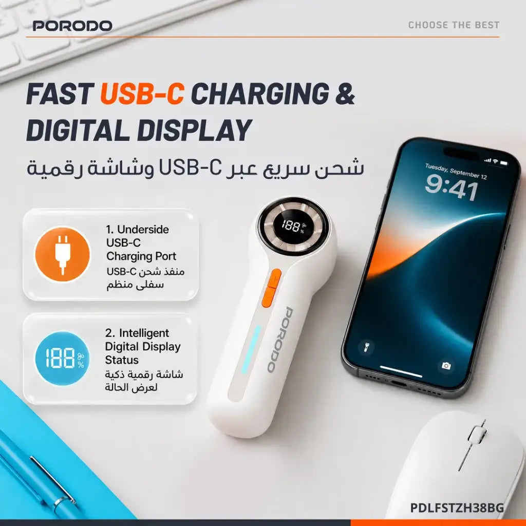 Porodo Lifestyle Chillo Breeze Pocket Turbo Fan