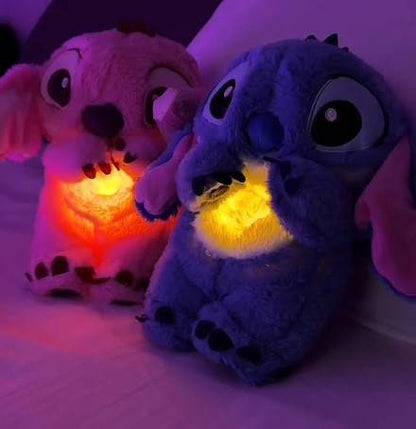 30cm Breathing Stitch Plush Doll Soothing Peluche Lilo&Stitch Kawaii Toy Anime Baby Music Light Child Sleep Model Gift Custom