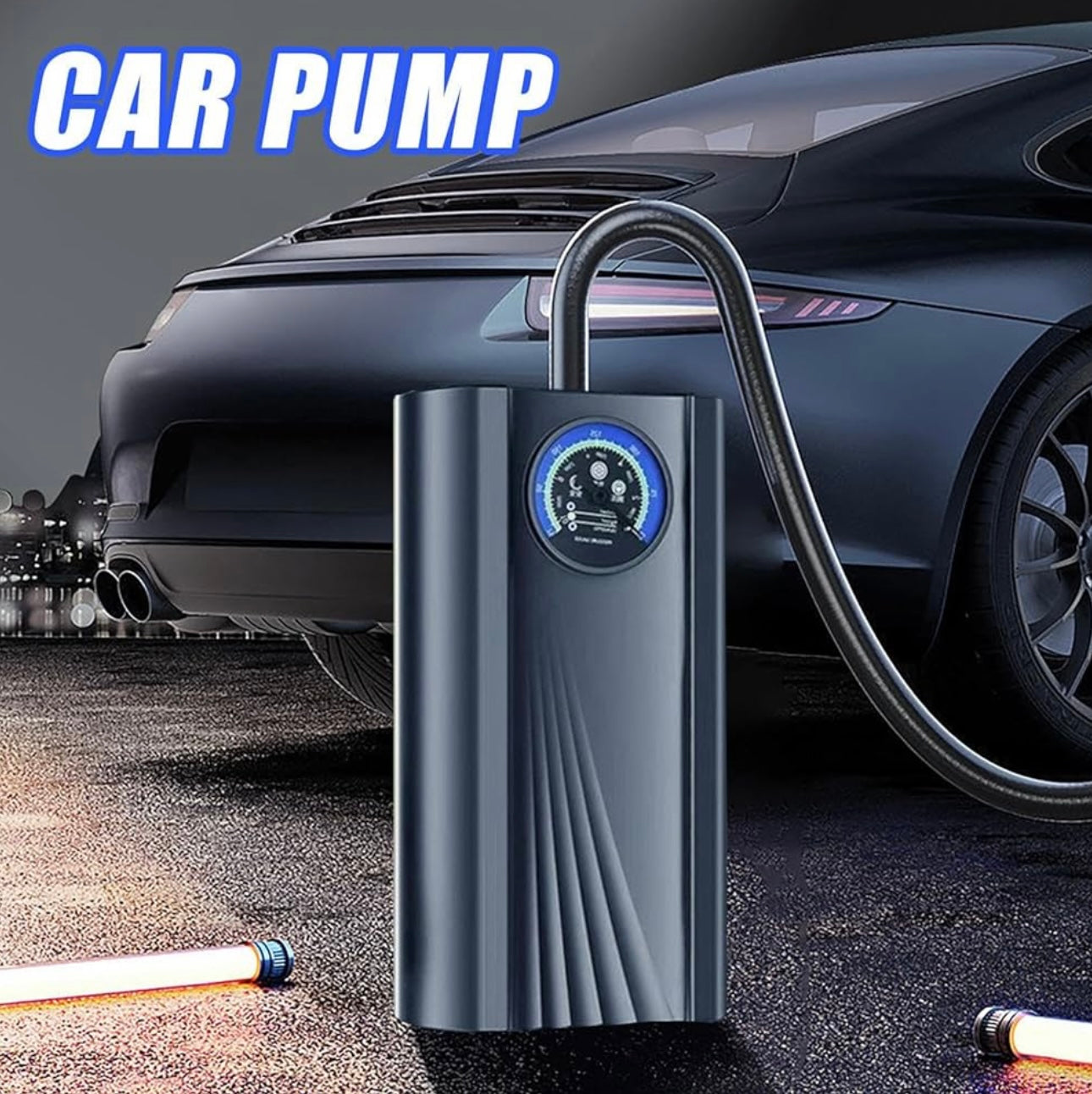 Portable Air Compressor - 150PSI High Speed Pumping Air Compressor with Real Time Display - Outdoor Tire Accessories for Motorcycles, Battery Cars, Cars, Bicycles