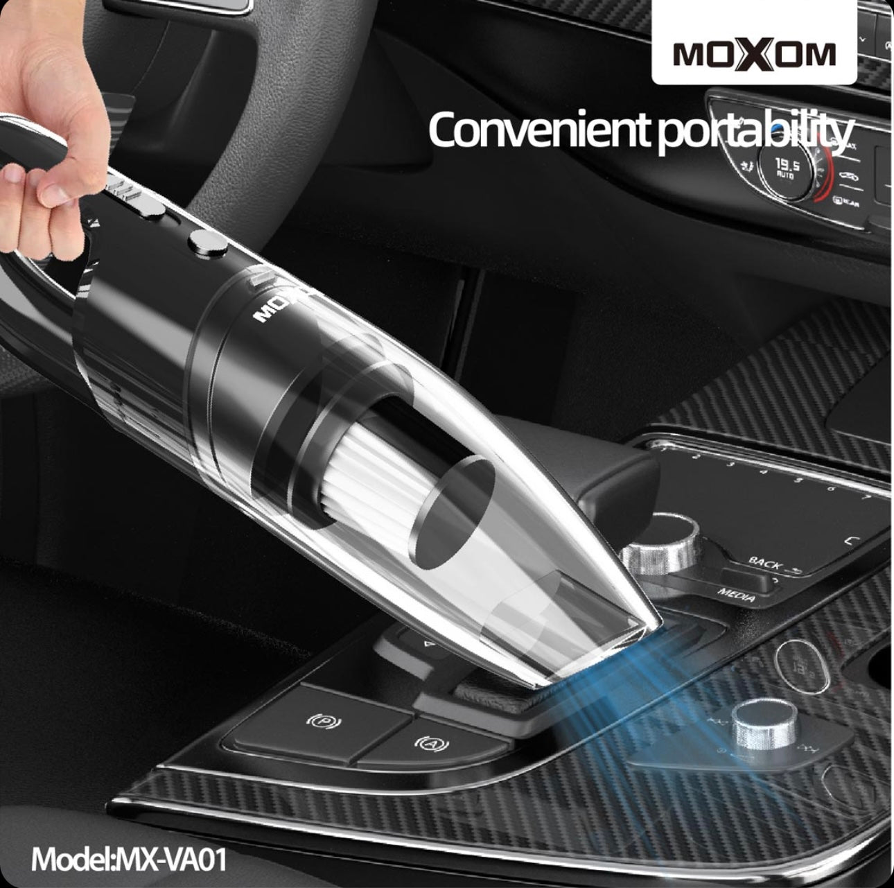 Moxom MXVA01 Cordless Handheld Vacuum, 120V Powerful Rechargeable Cleaner for Home and Car, Lightweight and Portable