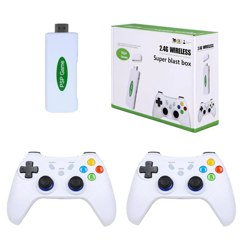 MA-18 Blast Box Edition Retro Game Console, 64GB Gaming Stick with 52 Emulators, 32,000+ Classic Games Including GTA vice city, NBA, Tekken, Pes19, White