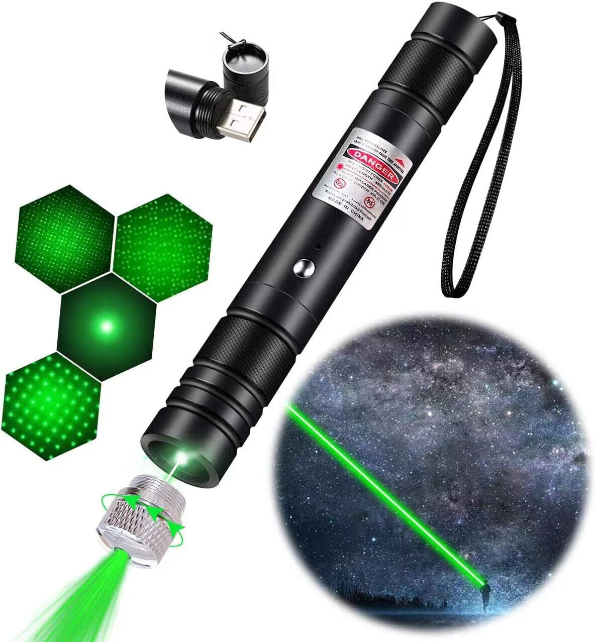 Long Range Green Laser Pointer, 2000M, Rechargeable