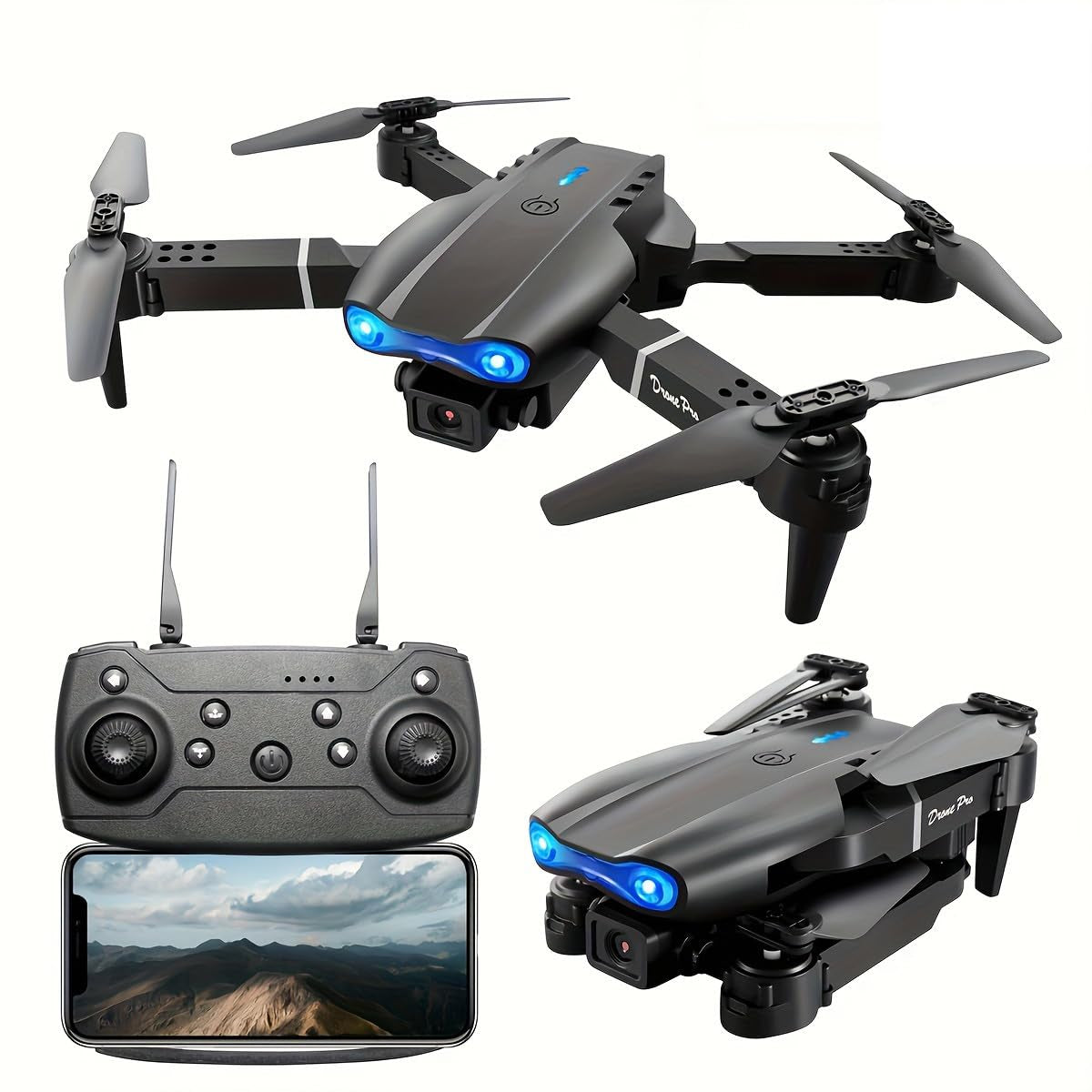 E99 Drone With Camera, Foldable RC Quadcopter Drone,Remote Control Drone Toys For Beginners Men's Gifts,Indoor And Outdoor Affordable UAV,  Gift