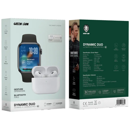 Green Lion Dynamic Duo 41mm Smart Watch & Earbuds Pro 2