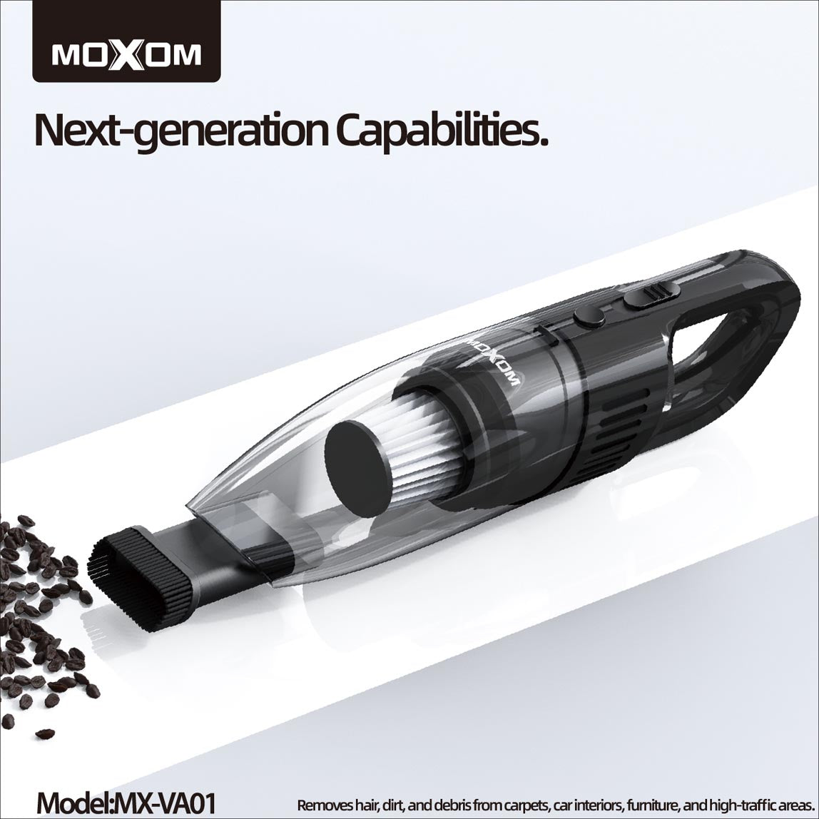 Moxom MXVA01 Cordless Handheld Vacuum, 120V Powerful Rechargeable Cleaner for Home and Car, Lightweight and Portable