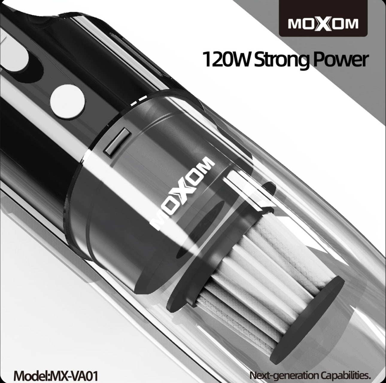 Moxom MXVA01 Cordless Handheld Vacuum, 120V Powerful Rechargeable Cleaner for Home and Car, Lightweight and Portable