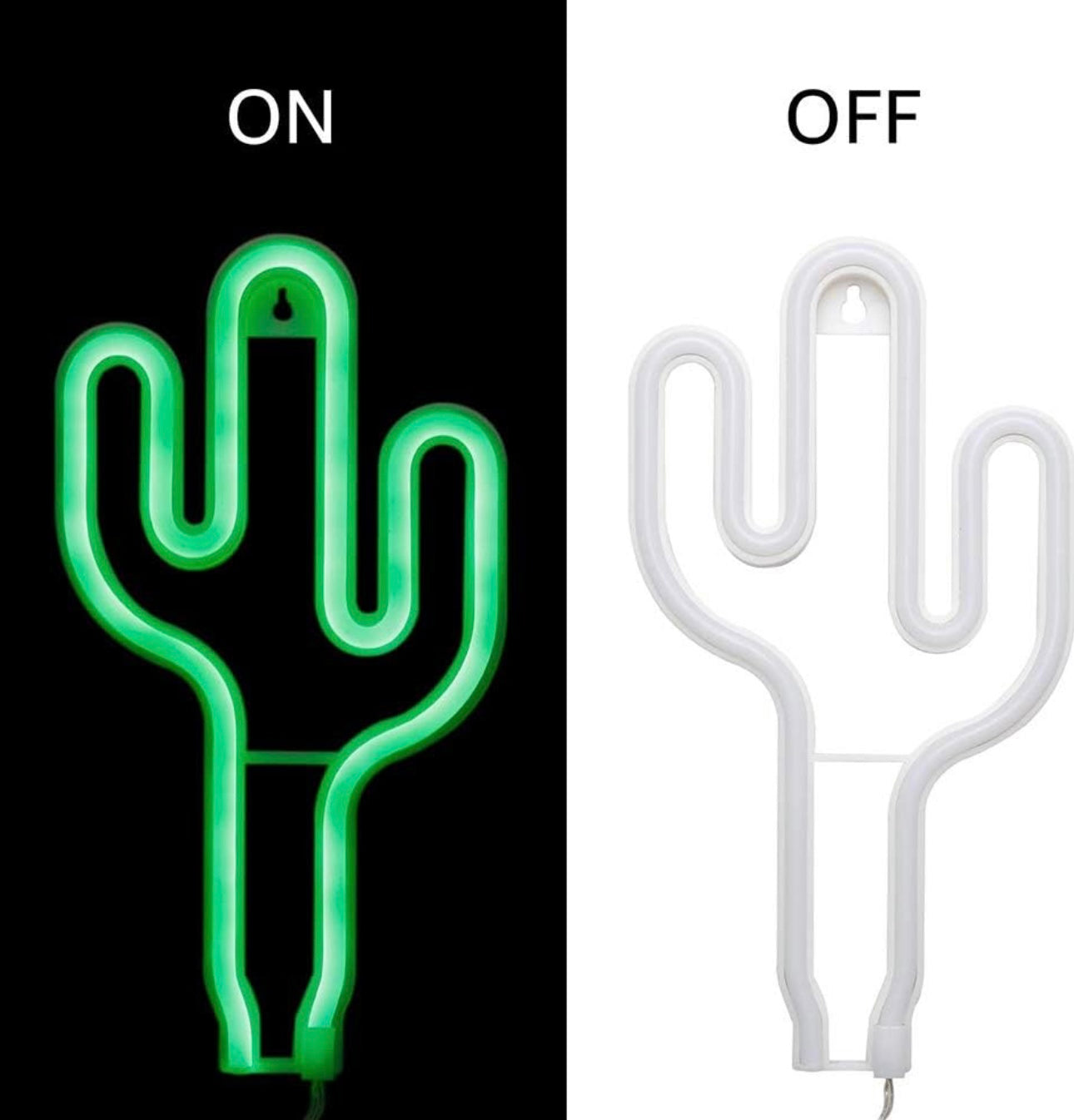 LED Green Cactus Neon Sign Wall Decor USB or Battery Operated Neon Night Lights Lamps Art Decor Wall Decoration Table Lights Decorative for Home Living Room Wedding Birthday Christmas Party