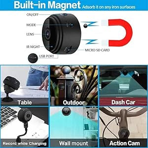 A9 Mini WiFi Camera 1080P HD IP Home Security Camera, Magnetic Wireless Mini Camcorder with Micro Video Surveillance and IR Night Vision