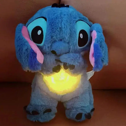 30cm Breathing Stitch Plush Doll Soothing Peluche Lilo&Stitch Kawaii Toy Anime Baby Music Light Child Sleep Model Gift Custom