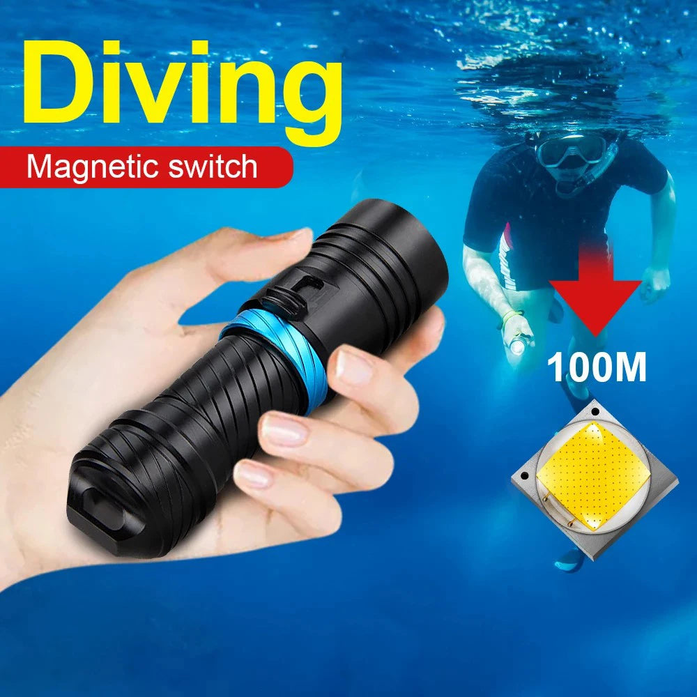 IPX8 Waterproof Dive Underwater Professional Diving Flashlight Torche