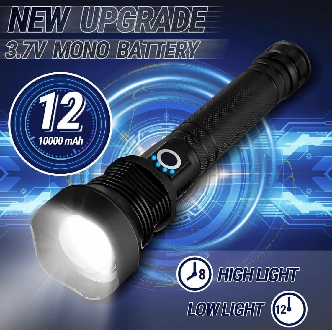 Super Bright LED Flashlight Tactical Zoom P90 P50 Rechargeable Battery Torch New