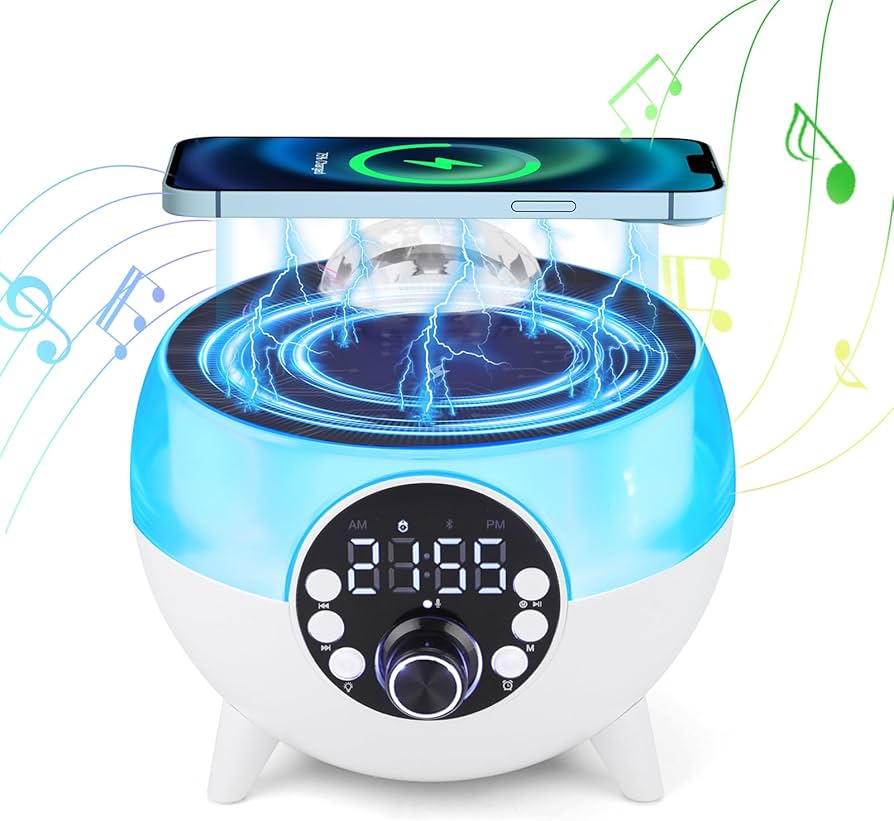 SING-E ZQS2226 Mini LED Projection Lamp New Starry Sky Dream Star Moon Lamp with Bluetooth Speaker+Clock