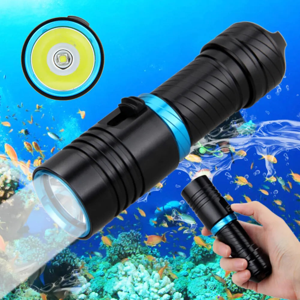 IPX8 Waterproof Dive Underwater Professional Diving Flashlight Torche