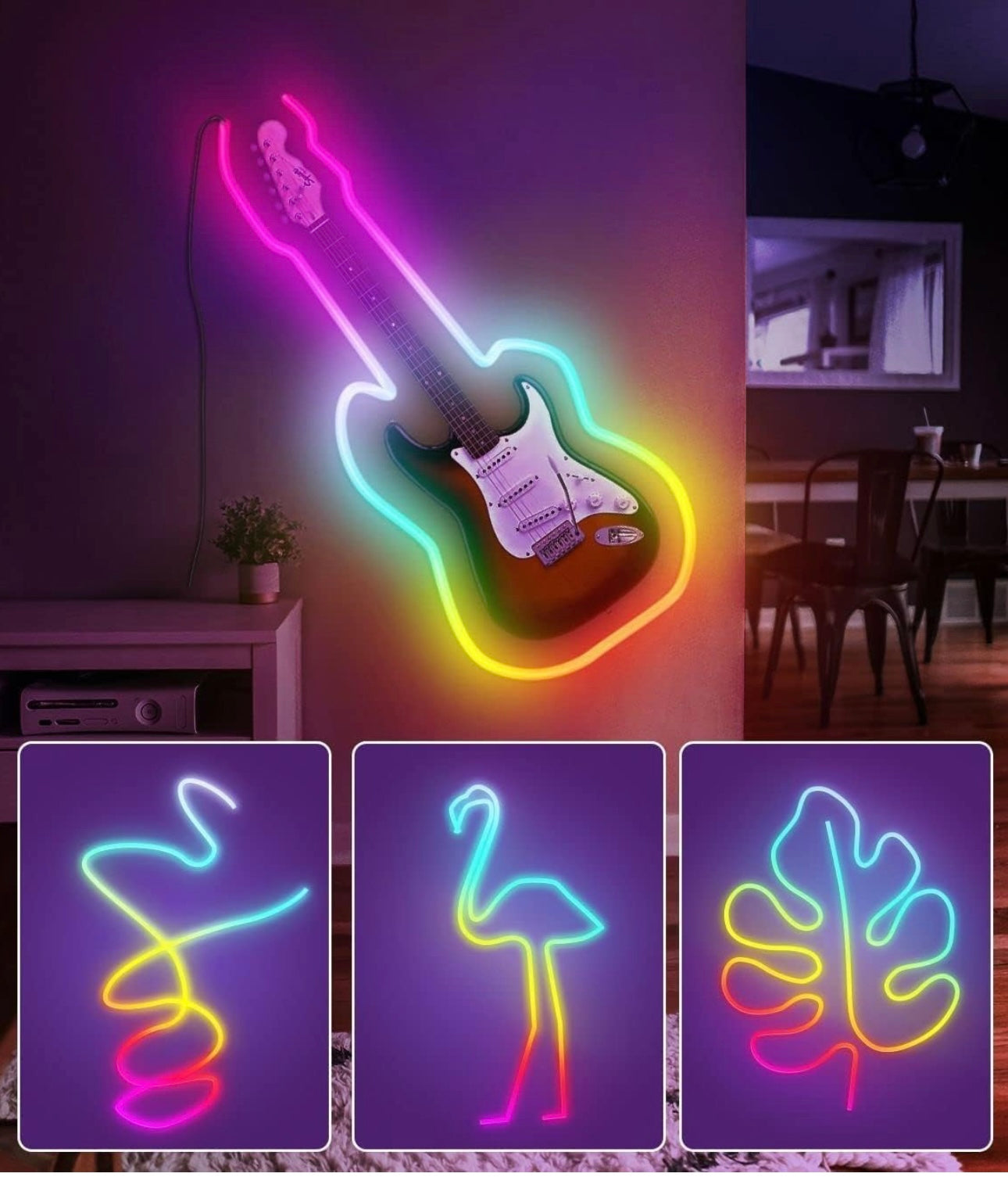 Neon Rope Light RGB-IC Neon LED Lights with Music Sync,Waterproof Flexible Neon Led Strip