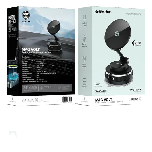 Green Lion Mag Volt Car charger and Phone holder