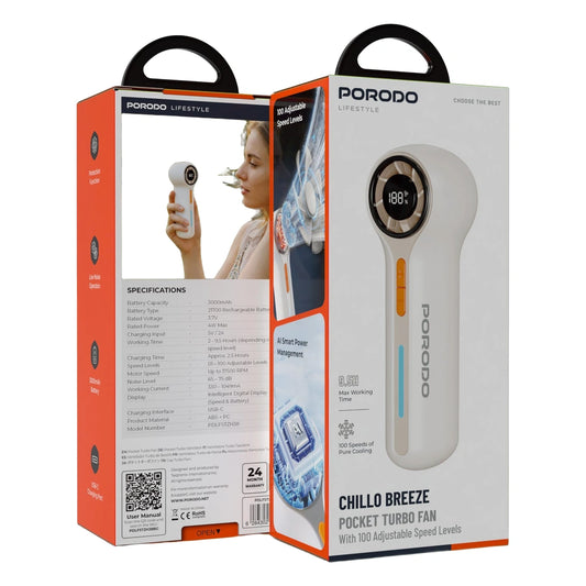 Porodo Lifestyle Chillo Breeze Pocket Turbo Fan